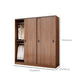 Artificial Wood Wardrobe Brown Wardrobe with Sliding Doors for Bedroom