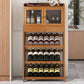 Modern Floor Wine Bottle Rack Wooden Brown Wine Bottle Rack for Home
