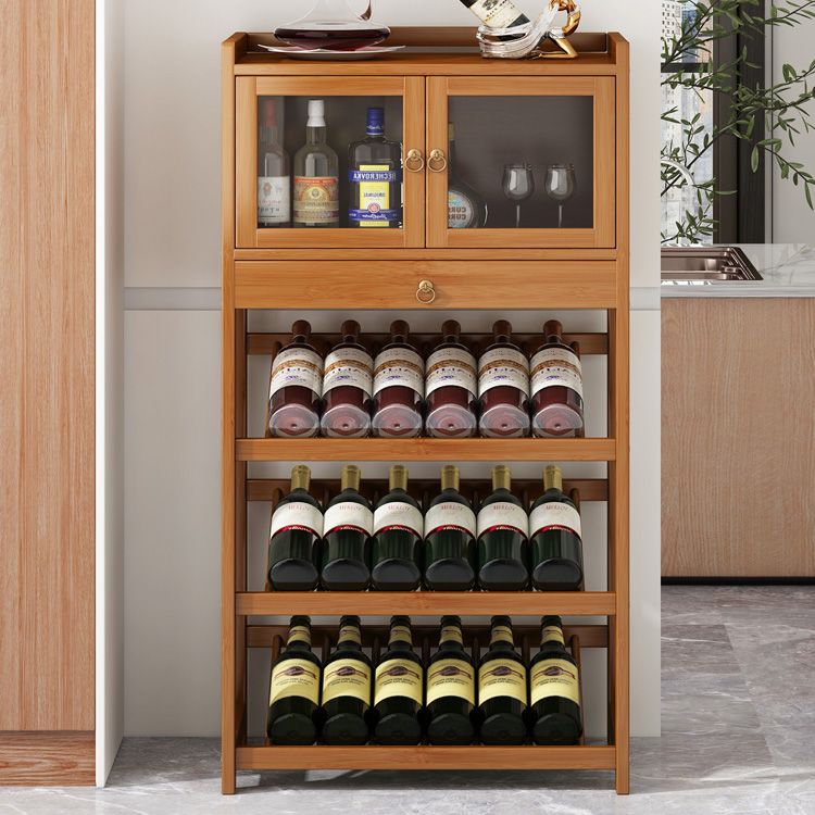 Modern Floor Wine Bottle Rack Wooden Brown Wine Bottle Rack for Home