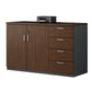 Medieval Modern File Cabinet Storage Wooden Frame Lateral File Cabinet