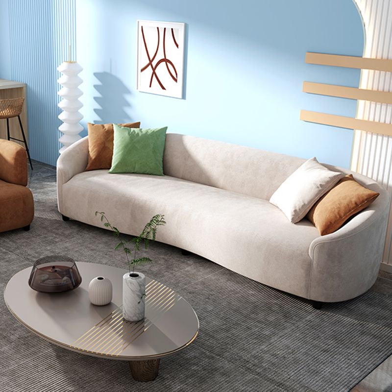 Modern Velvet Curved Loveseat with Tight Back for Bonus Room Clearhalo 'furn' 'furn_sofas' 'Furniture' 'furniture_sofas' 'kitchen' 'kitchen_sofas' 'Living Room Furniture' 'Sofa' 'sofas' 1200x1200_7bf78b79-2928-41a7-a2ca-fbad040259c5