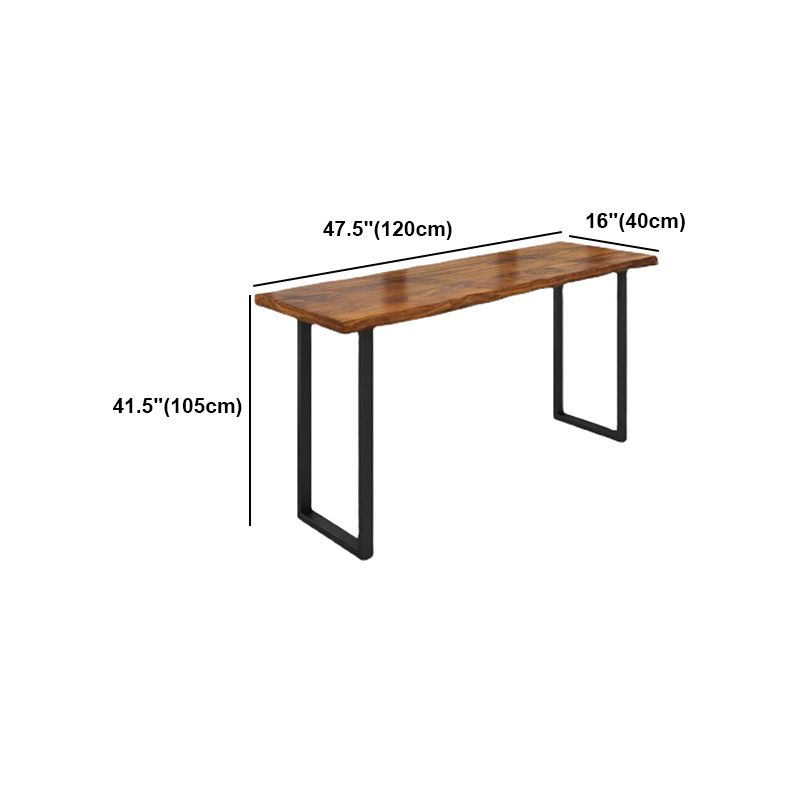 Brown Modern Style Bar Table Solid Wood and Iron Coffee Shop Bar Table Clearhalo 'Bar Furniture' 'Bar Tables' 'bar_tables' 'furn' 'furn_bar_tables' 'Furniture' 'furniture_bar_tables' 'Kitchen & Dining Furniture' 1200x1200_7bf8390c-cfc4-4306-a5db-53f972b55708