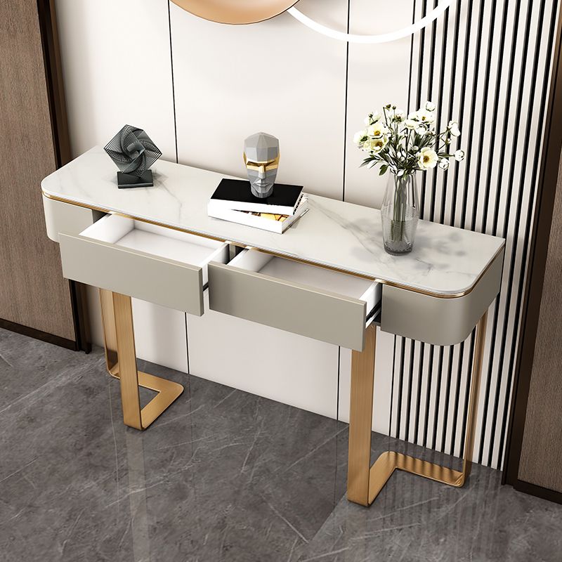 I cassetti della console glam a mezza luna includevano tavolo accento per la sala