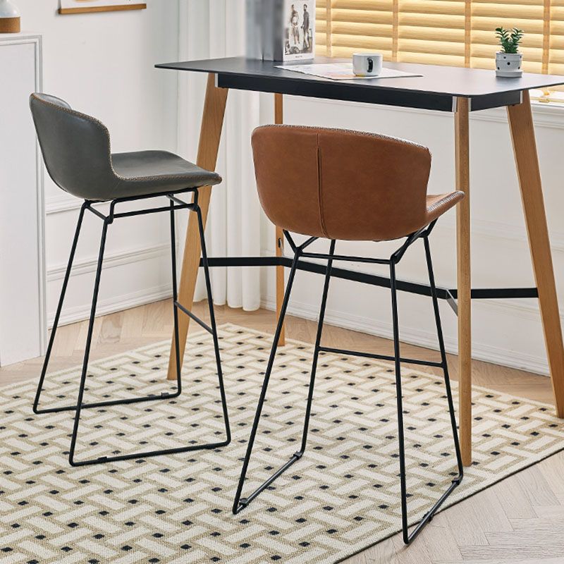 Scandinavian Footrest Living Room Stool Matte Finish PU Leather Barstool Clearhalo 'Bar Furniture' 'Bar Stools' 'bar_stools' 'furn' 'furn_bar_stools' 'Furniture' 'furniture_bar_stools' 'Kitchen & Dining Furniture' 1200x1200_7bfb4a51-cd52-4a6d-a28f-05de60f4a66e