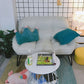 Flared Arm Fabric Simple Sofa Scandinavian Biscuit Back Loveseat