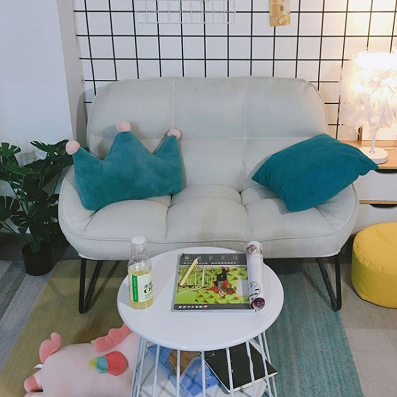 Flared Arm Fabric Simple Sofa Scandinavian Biscuit Back Loveseat