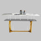 Rectangle Traditional Luxury Dining Table White Sintered Stone Table with Gold Trestle Base Clearhalo ' dining_table' 'Dining Tables & Seating' 'Dining Tables' 'furn' 'furn_dining_table' 'Furniture' 'furniture_dining_table' 'Kitchen & Dining Furniture' 'kitchen&dining_furn' 'kitchen' 'kitchen_dining_table' 1200x1200_7bfd5ad1-c9a2-4224-9cd7-40e588a21368
