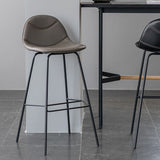 Minimalist Style Leather Counter Stool Low Back Stools with Metal Legs Clearhalo 'Bar Furniture' 'Bar Stools' 'bar_stools' 'furn' 'furn_bar_stools' 'Furniture' 'furniture_bar_stools' 'Kitchen & Dining Furniture' 1200x1200_7bfea342-bf2d-4178-a41b-e7a4b1c02952