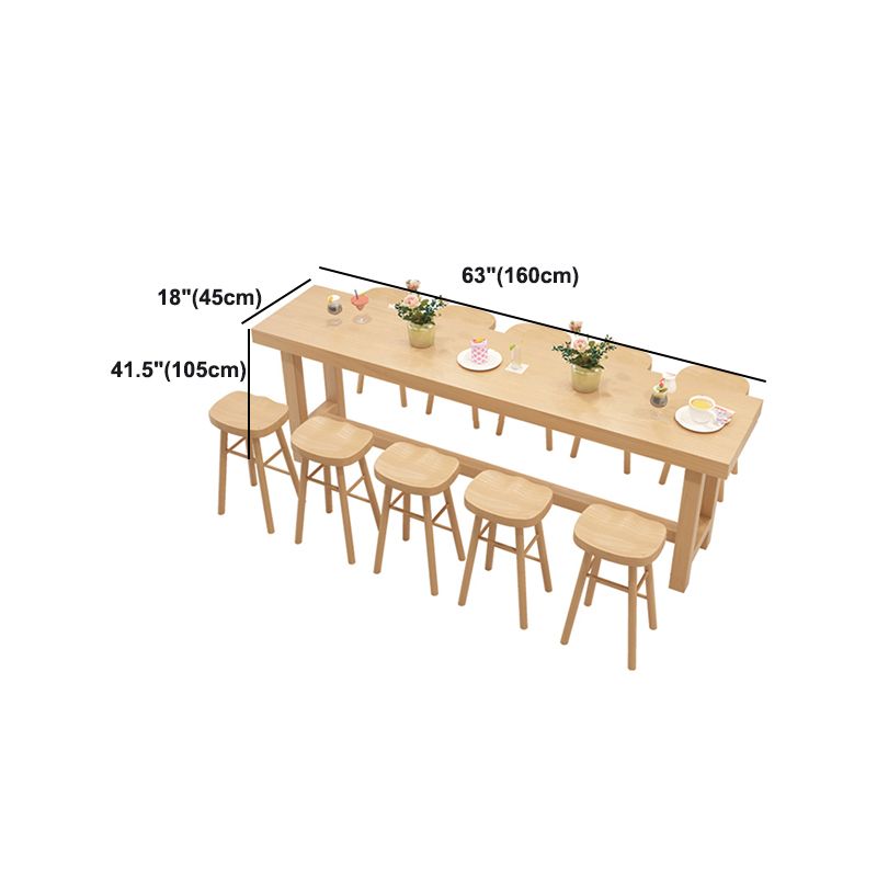 Dining Room Pine Wood Counter Table 42-inch Height Contemporary Bar Table Clearhalo 'Bar Furniture' 'Bar Tables' 'bar_tables' 'furn' 'furn_bar_tables' 'Furniture' 'furniture_bar_tables' 'Kitchen & Dining Furniture' 1200x1200_7bff4e7c-4b8d-4931-bfb2-04ddd9600103