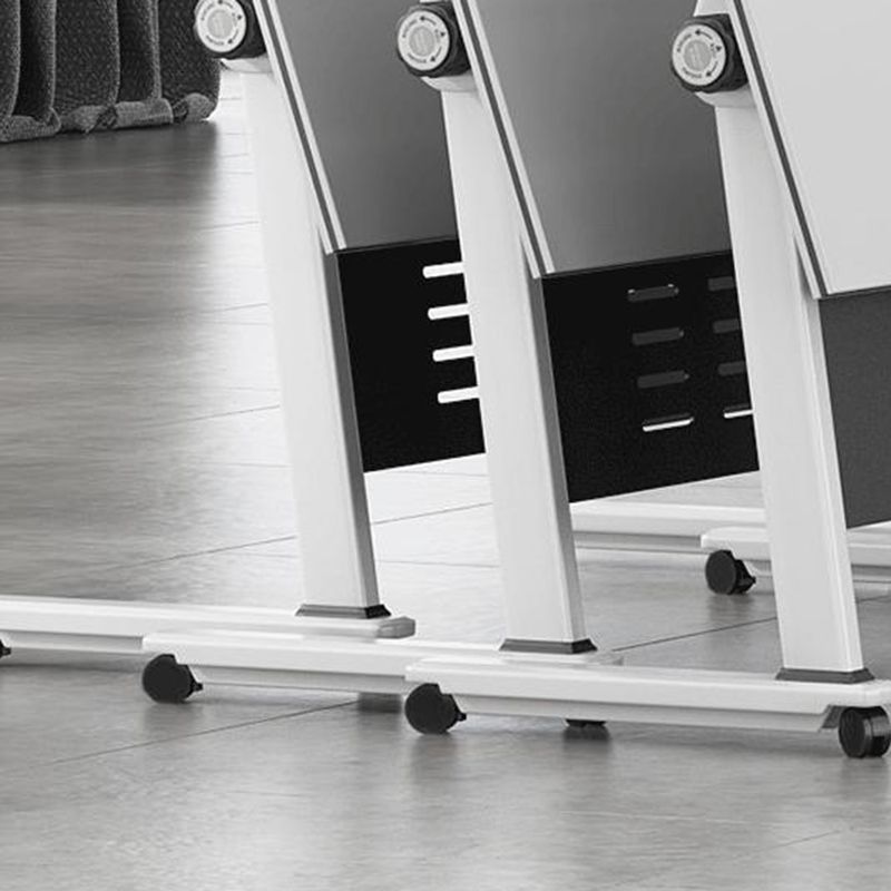 Bureau de bureau en bois moderne avec roues de roues roues blancs de bureau rectangulaire blanc pour le bureau