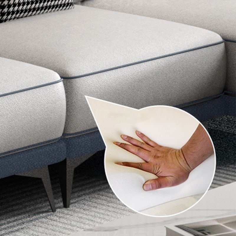 Faux Leather 4-Seater Sectional with Flared Arms and Storage for Living Room Clearhalo 'furn' 'furn_sectionals' 'Furniture' 'Living Room Furniture' 'Sectionals' 1200x1200_7c0094f7-a19a-4a64-bbc6-8bd532e1a7bf