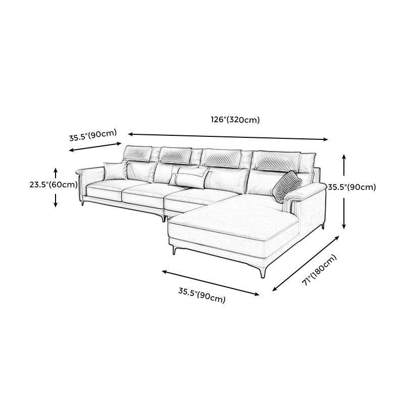 Couchage de canapé de dos de dos contemporain avec oreillers en gris