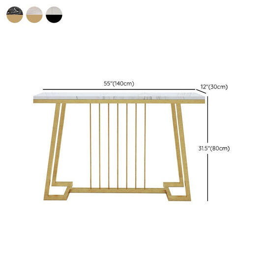 Modern Console Accent Table Antique Finish Sofa Console Table in Marble