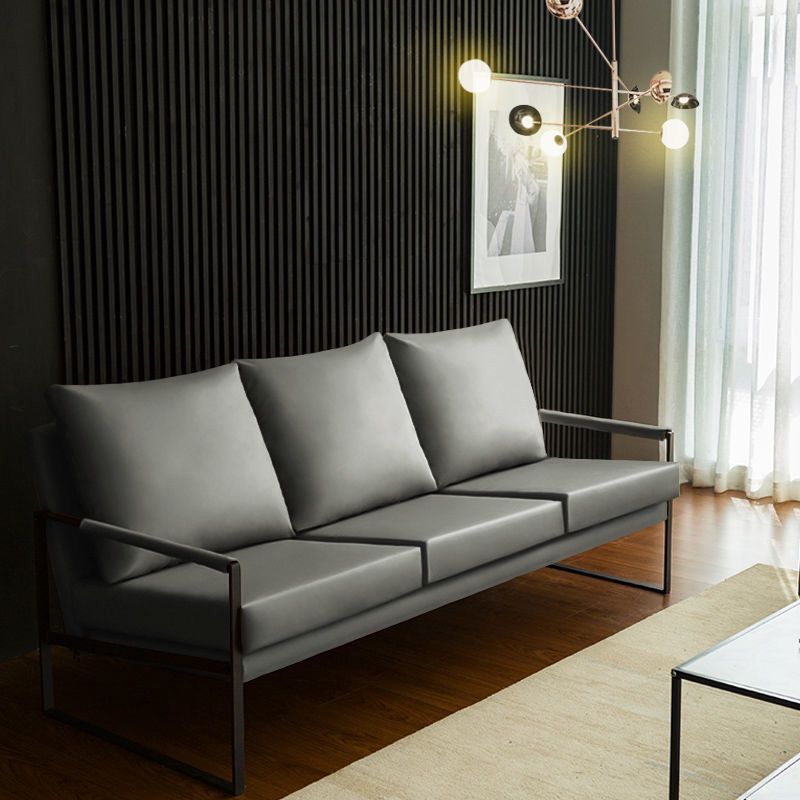 Sofá de brazo cuadrado de cuero moderno de mediados de siglo 32.2 "H para sala de estar