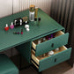 Bedroom Glam Double Drawers Faux Leather Standing Make-up Vanity