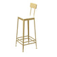 Glam Backrest Armless Counter Stool Iron Bar Stool with Cushion and Pedal for Cafe Clearhalo 'Bar Furniture' 'Bar Stools' 'bar_stools' 'furn' 'furn_bar_stools' 'Furniture' 'Kitchen & Dining Furniture' 1200x1200_7c024809-b4a0-4ece-b11c-d8eaa8b59dbf