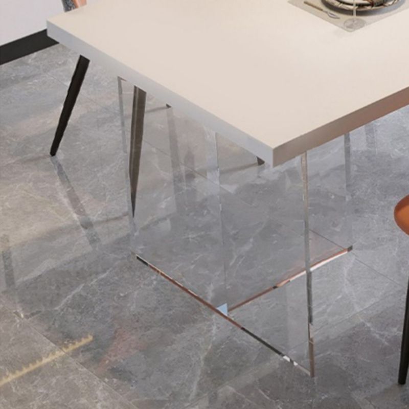 Moderne Rechteckstein -Esstisch 1/4/5 Stück Essset für Esszimmer