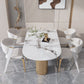 Set da tavolo in metallo in pietra sinterizzata stile nordico glam Set da pranzo da 1/3/4/5 pezzi