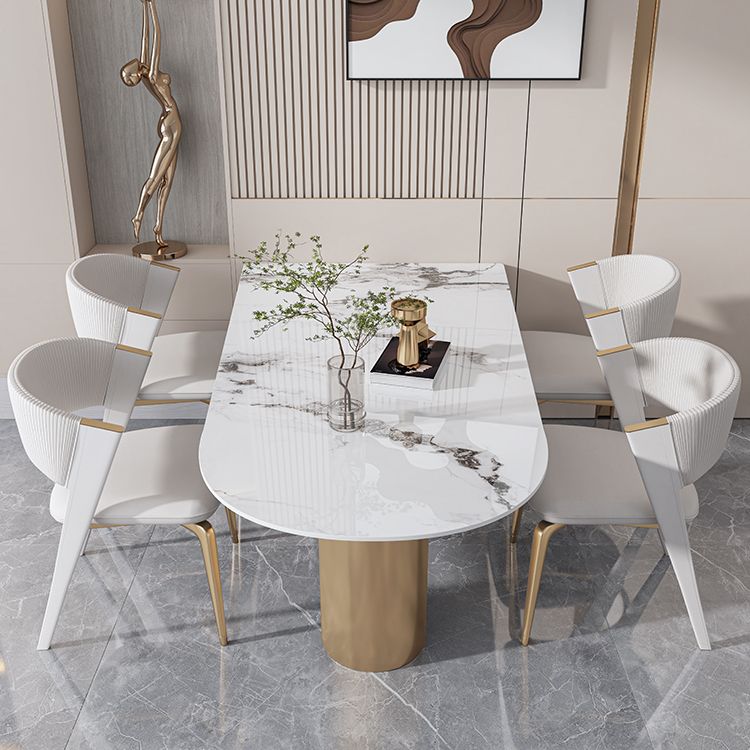 Set da tavolo in metallo in pietra sinterizzata stile nordico glam Set da pranzo da 1/3/4/5 pezzi