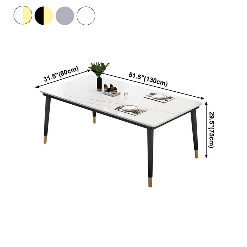 Modern Sintered Stone Top Table Rectangle Kitchen Dining Table with 4 Legs Base Clearhalo ' dining_table' 'Dining Tables & Seating' 'Dining Tables' 'furn' 'furn_dining_table' 'Furniture' 'furniture_dining_table' 'Kitchen & Dining Furniture' 'kitchen&dining_furn' 'kitchen' 'kitchen_dining_table' 1200x1200_7c06c31b-73e7-4bc6-ba07-0a239799d1ba