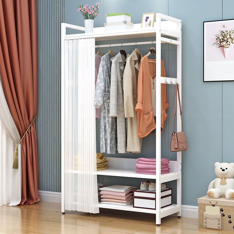 Modern Style Coat Rack Metal Frame Multi-layer Shelve Design Free Standing Coat Rack Clearhalo 'Entry & Mudroom Furniture' 'furn' 'furn_hall_tree_coat_racks' 'Furniture' 'Hall Trees & Coat Racks' 'hall_tree_coat_racks' 1200x1200_7c07b251-4ffb-4cd1-af1b-29d6b2ab4dde