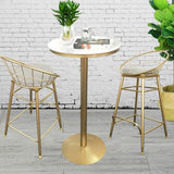 Glam Style Gold Metal Bar Table White Top Specialty Indoor Bistro Table Clearhalo 'Bar Furniture' 'Bar Tables' 'bar_tables' 'Furniture' 'furniture_bar_tables' 'Kitchen & Dining Furniture' 'kitchen&dining_furn' 'kitchen' 1200x1200_7c090799-3e36-4cfd-a889-9b2c352293bd