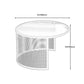 Modernism Round Glass and Steel Coffee Cocktail Table - 17.7"/19.7" H