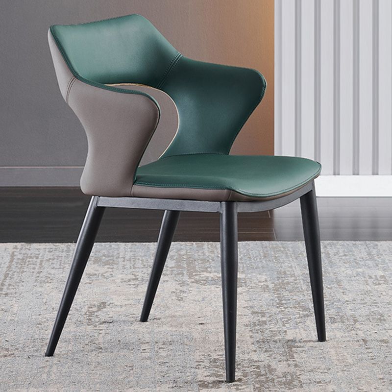 Metal Base Dining Chair Modern Style Faux Leather Arm Dining Chairs Clearhalo 'Dining Chairs' 'Dining Tables & Seating' 'dining_chair' 'furn' 'furn_dining_chair' 'Furniture' 'Kitchen & Dining Furniture' 1200x1200_7c0a6bdd-037a-46e1-aa45-60738c3be9a3