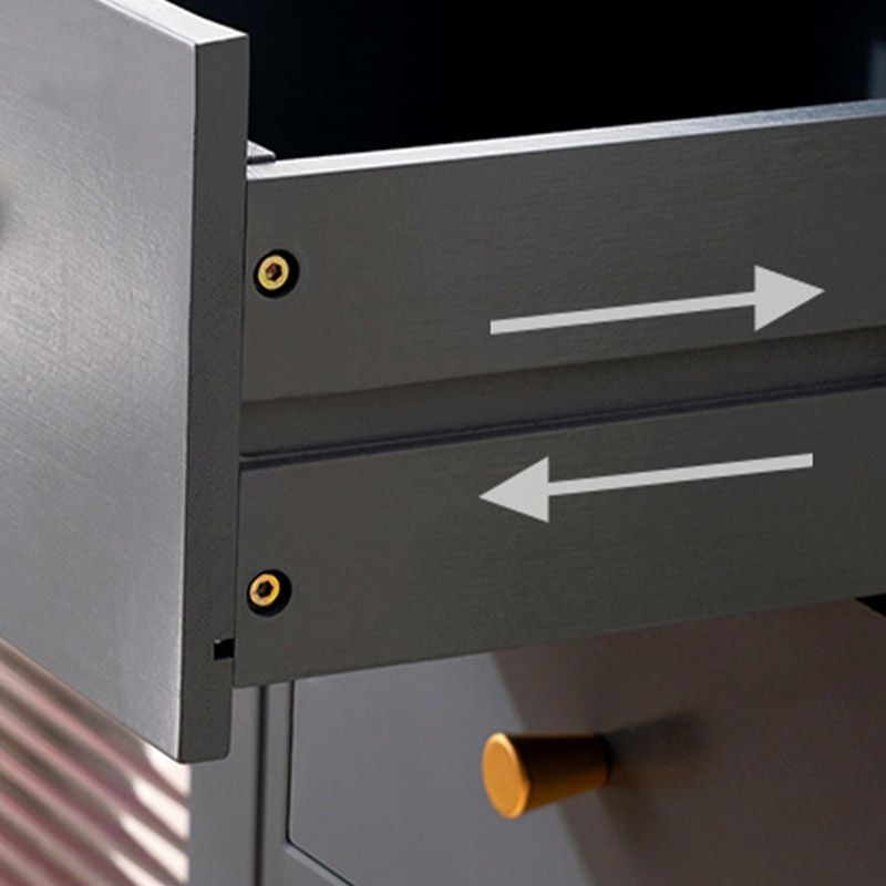 Modern Style Dining Server Acrylic Doors Dining Server in Gray Clearhalo 'buffet_sideboard' 'Buffets & Sideboards' 'furn' 'furn_buffet_sideboard' 'Furniture' 'Kitchen & Dining Furniture' 1200x1200_7c0ca7ed-a226-468f-8545-6865796a402e