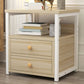 Modern Style Plate Countertop Metal Frame White/wood/walnut/off-white Nightstand