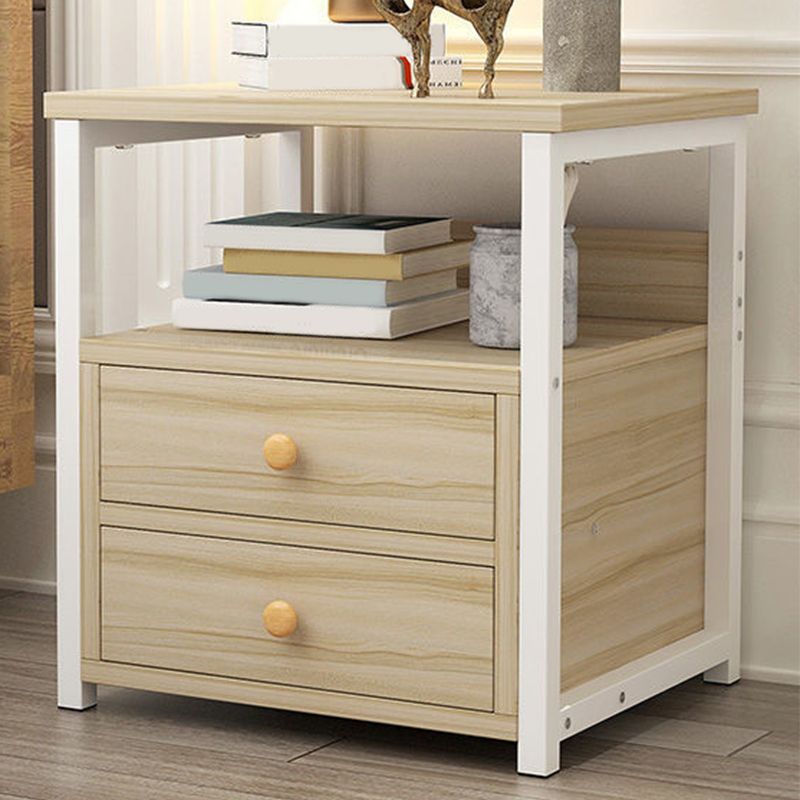 Modern Style Plate Countertop Metal Frame White/wood/walnut/off-white Nightstand