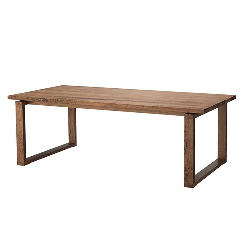 Mesa moderna de madera maciza para mesa rectangular de restaurantes con base de trineo