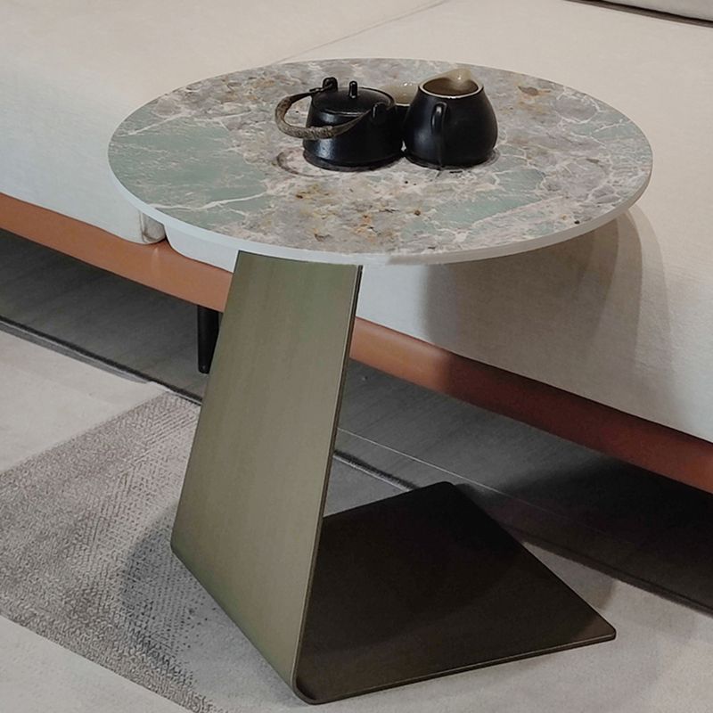 Tavolino contemporaneo di pietra rotonda C, dia 15,7 "/17,7" /19.7 "