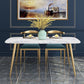 Traditional Luxury Rectangle Dining Table White Faux Marble Top Table for Home Clearhalo 'Dining Tables & Seating' 'Dining Tables' 'dining_table' 'furn' 'furn_dining_table' 'Furniture' 'Kitchen & Dining Furniture' 1200x1200_7c0ff0ef-76e9-4981-8bc1-ffdb7d89cf34