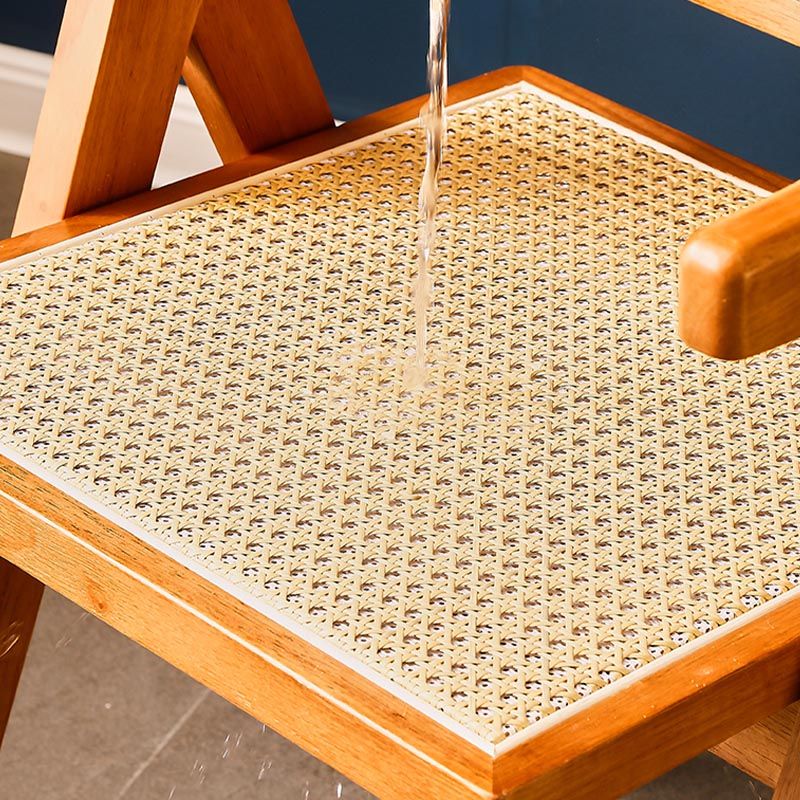 Traditional Dining Arm Chair Rattan Oak Solid Wood Dining Chair