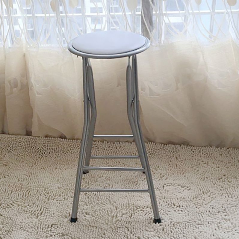 Modern Armless Foldable Counter Stool Steel Cashier Bar Stool with Pedal Clearhalo 'Bar Furniture' 'Bar Stools' 'bar_stools' 'furn' 'furn_bar_stools' 'furniture_bar_stools' 'Kitchen & Dining Furniture' 'kitchen&dining_furn' 'kitchen' 'kitchen_furn' Furniture' 1200x1200_7c10fdd7-e753-49fa-936f-16abbb5241e1