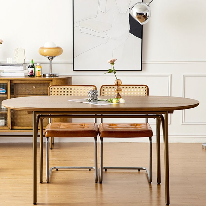 Solid Wood Dining Table Oval Modern Dinner Table for Dining Room Clearhalo 'Dining Tables & Seating' 'Dining Tables' 'dining_table' 'furn' 'furn_dining_table' 'Furniture' 'Kitchen & Dining Furniture' 1200x1200_7c116eb2-5dab-42da-833f-aba435b887d1
