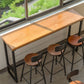 Industrial Bar Dining Table Pine Wood Bar Dining Table with Trestle Base in Black Clearhalo 'Bar Furniture' 'Bar Tables' 'bar_tables' 'furn' 'furn_bar_tables' 'Furniture' 'furniture_bar_tables' 'Kitchen & Dining Furniture' 1200x1200_7c11d6bd-d876-4b98-b939-d881809d226c