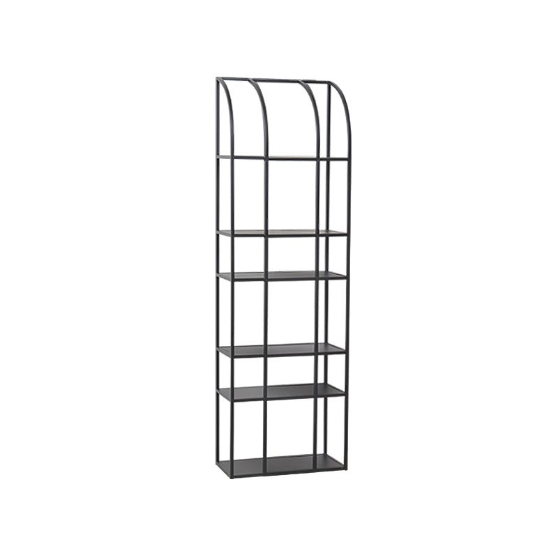 Industrial Metal Bookcase Etagere 5 Shelves Open Back Bookshelf