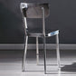Silver Industrial Dining Chairs Stainless Steel Armless Dining Side Chair