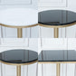 Bartisch aus massivem Holz, Gold- und Metallbasis, Bartisch für Küche, Wohnzimmer, Kaffeezimmer