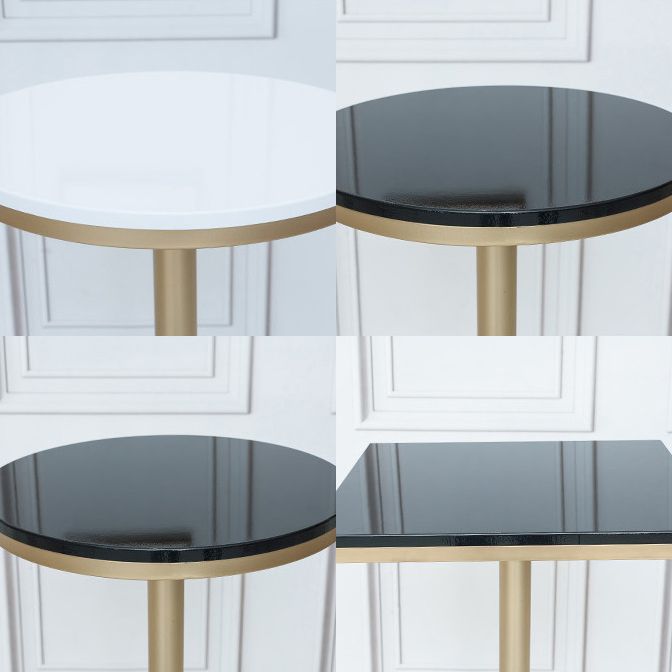 Bartisch aus massivem Holz, Gold- und Metallbasis, Bartisch für Küche, Wohnzimmer, Kaffeezimmer