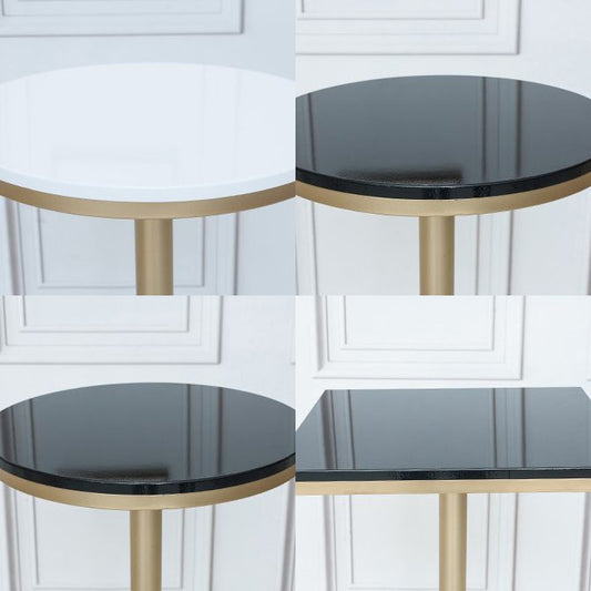 Solid Wood Bar Table Gold and Metal Base Bar Table for Kitchen Living Room Coffee Room