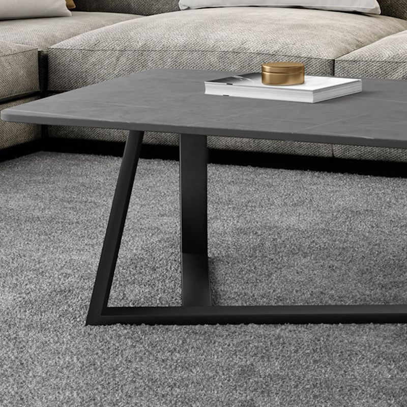 Mid-Century Modern Stone Top Accent Table Rectangular Coffee Table with Metal Frame Clearhalo 'Coffee & Accent Tables' 'Coffee Tables' 'coffee_tables' 'furn' 'furn_coffee_tables' 'Furniture' 'furniture_coffee_tables' 'Living Room Furniture' 1200x1200_7c14e7e2-6afd-4d03-84ad-62d5f39ca3a3