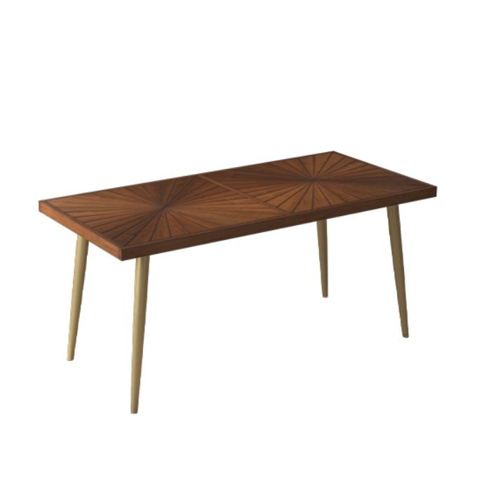 Mesa de comedor rectangular de lujo Mesa de comedor de madera maciza con patas de hierro