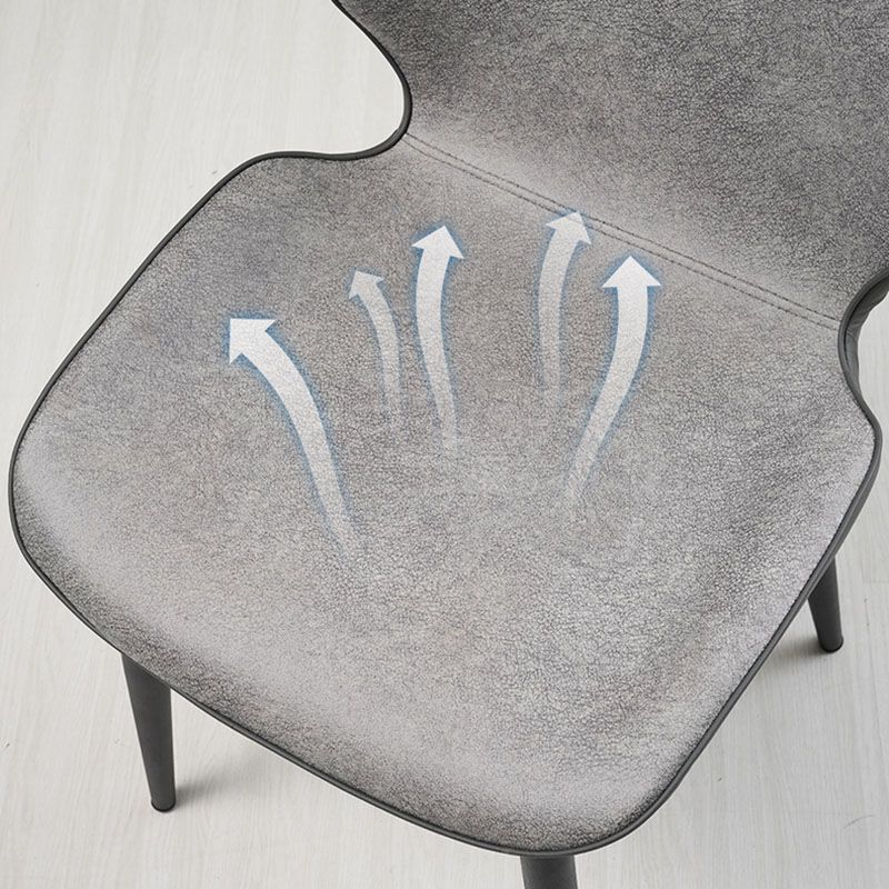 Contemporary Style Dining Chairs Kitchen Armless Wingback Chairs with Metal Legs Clearhalo 'Dining Chairs' 'Dining Tables & Seating' 'dining_chair' 'furn' 'furn_dining_chair' 'Furniture' 'furniture_dining_chair' 'Kitchen & Dining Furniture' 1200x1200_7c15d0ec-20ee-4cc4-afdd-ab619d50ae01