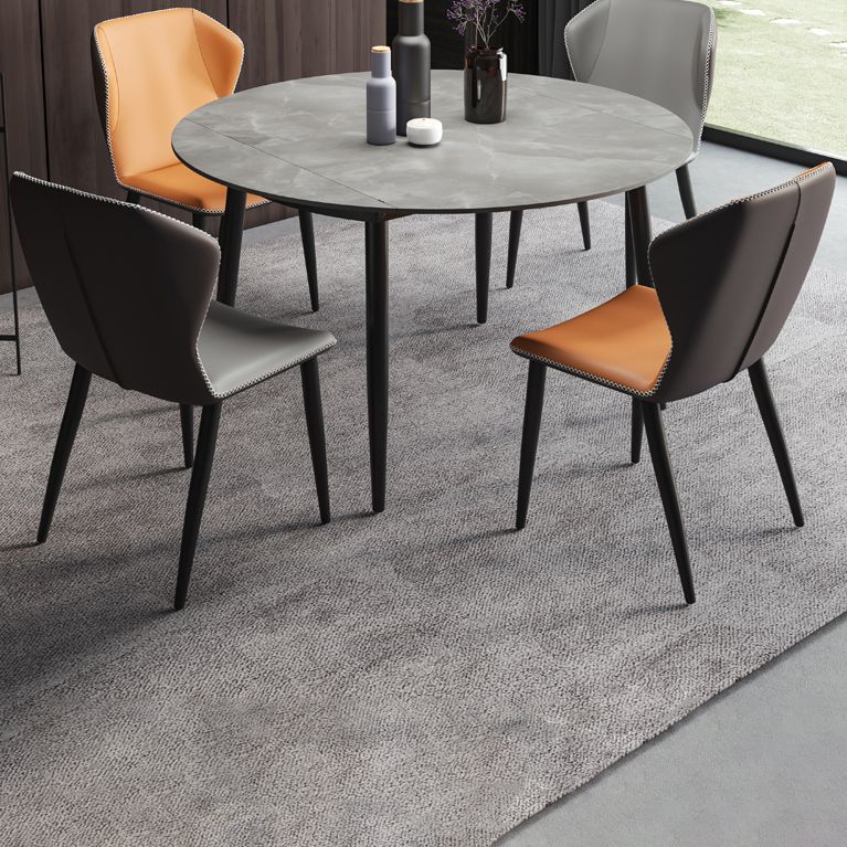 Modern 1/3/4/5/7 Pieces Dining Sintered Stone Dining Table Set with Metal Legs for Home Clearhalo 'Dining Room Sets' 'Dining Tables & Seating' 'dining_room_set' 'furn' 'furn_dining_room_set' 'Furniture' 'furniture_dining_room_set' 'Kitchen & Dining Furniture' 'kitchen&dining_furn' 'kitchen' 1200x1200_7c15d65f-e28a-4f37-b047-470a948587ef