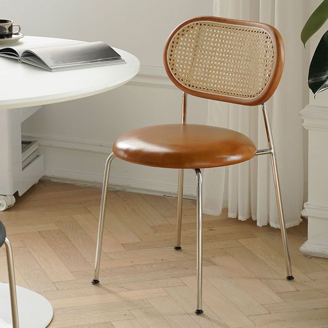 Industrial Dining Chair Leather Metal Base Dining Chair for Home Clearhalo 'Dining Chairs' 'Dining Tables & Seating' 'dining_chair' 'furn' 'furn_dining_chair' 'Furniture' 'Kitchen & Dining Furniture' 1200x1200_7c17a0c8-2168-41b1-92d6-5c1d1f171f79