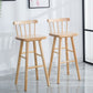 Modern Indoor Counter Stool Natural Solid Wood Square Counter Bar Stool