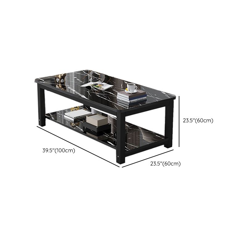 Ronde houten koffie of eindtafel ijzer voetstukbasis met opslag